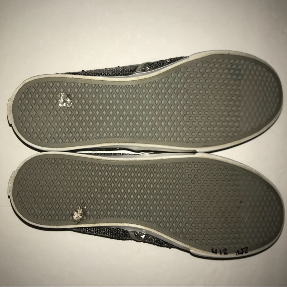 Vans Silver Sequin Sneakers Tennis Shoes - Picture 5 of 7